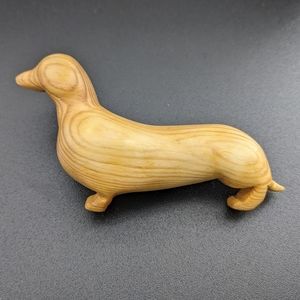 Dachshund Wooden Brooch Gold Wood jewelry